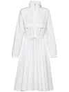 Prada Popeline-kleid Mit Kapuze In White