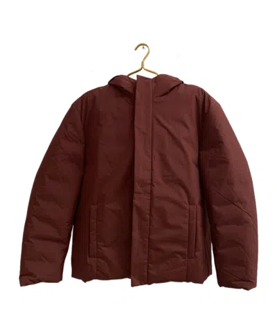 Prada Hooded Cotton Jacket In Burgundy