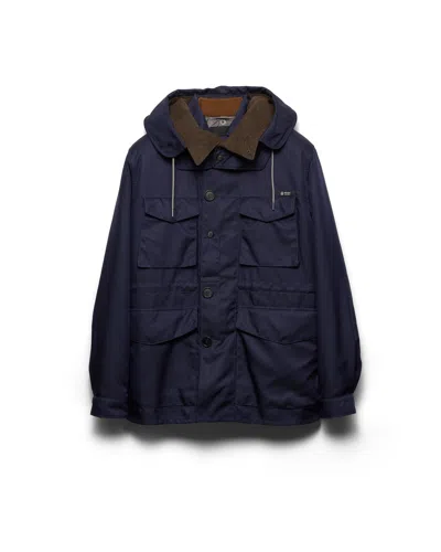 Prada Hooded Cotton Jacket In Black