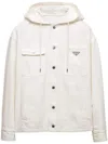 Prada Hooded Denim Shirt In White
