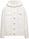 Prada Hooded Denim Shirt In White