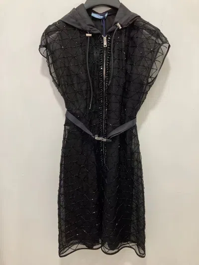 Prada Hooded Dress In Black