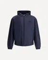 Prada Padded Jacket With Hood And Elastic Cuffs In Blue