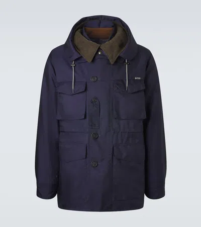 Prada Hooded Jacket In Blue