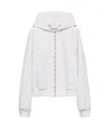 Prada Leather Zipper Hoodie In White