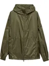 Prada Lightweight Hooded Jackets Elasticated Cuffs In Green