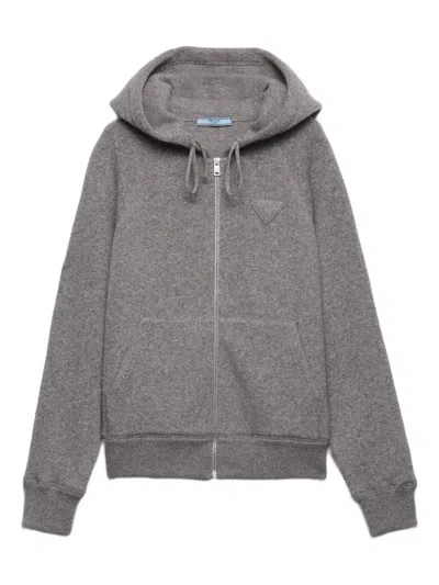 Prada Hooded Logo Top In Multi