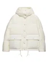 Prada Hooded Patch-pocket Down Jacket In White