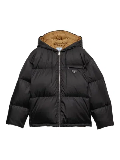 Prada Hooded ``re-nylon` Down Jacket