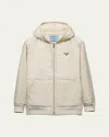 Prada Blousonjacke Aus Leichtem Re-nylon Mit Kapuze In F0061 Crema