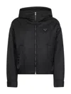 Prada Re-nylon Recycled Polyamide Down Jacket In Black