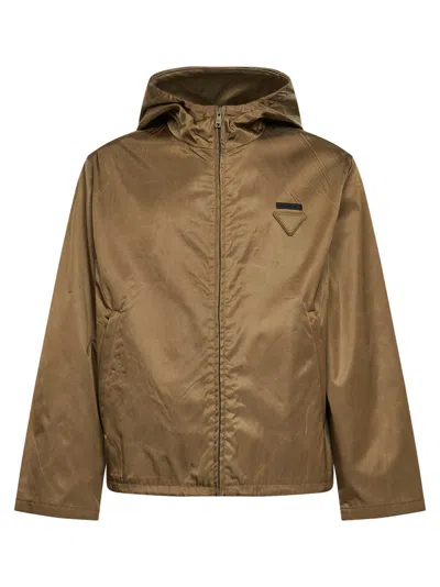 Prada Hooded Re-nylon Recycled Polyamide Jacket In Multi