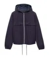 Prada Hooded Technical Fabric Blouson Jacket In Blue