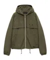 Prada Hooded Technical Fabric Blouson Jacket In Green