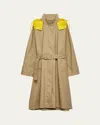 Prada Hooded Technical Poplin Raincoat In F0241 Kaki