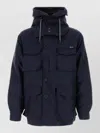 Prada Hooded Wool Blend Jacket Multiple Pockets In Multi