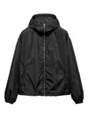 Prada Mens Black Hooded Re-nylon Jacket Xl In Multi