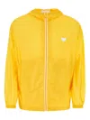 Prada Hooded Nylon Windbreaker With Elasticated Cuffs And Hem In Yellow