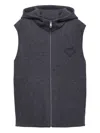 Prada Wool And Cashmere Zipper Vest In Gray