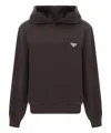 Prada Oversized Cotton Hoodie Sweatshirt In Brown