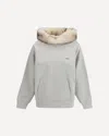Prada Hoodie Features A Hood Lined In Shearling In Gray