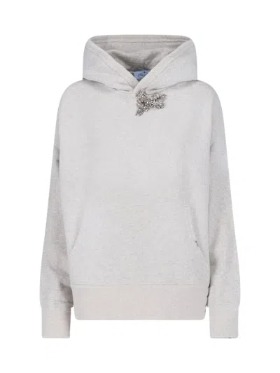 Prada Hoodie In Gray
