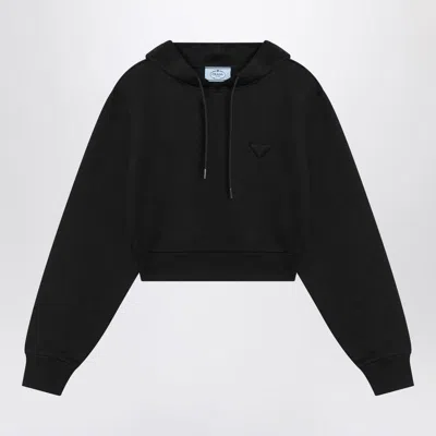 PRADA PRADA HOODIE WITH TRIANGLE LOGO