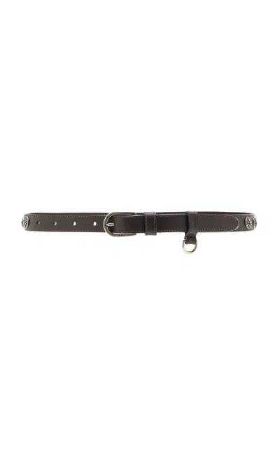 Prada Horseshoe Buckle Leather Belt In Brown