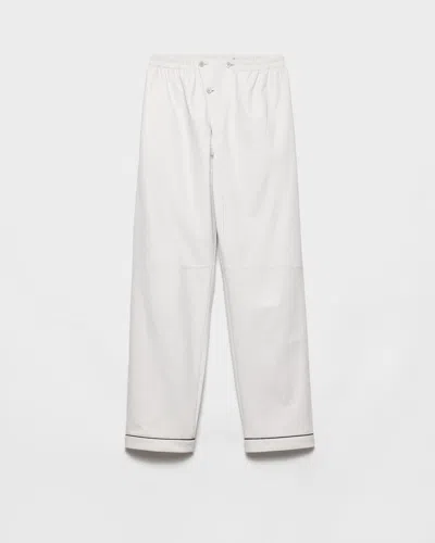 Prada Nappa Leather Pants In White