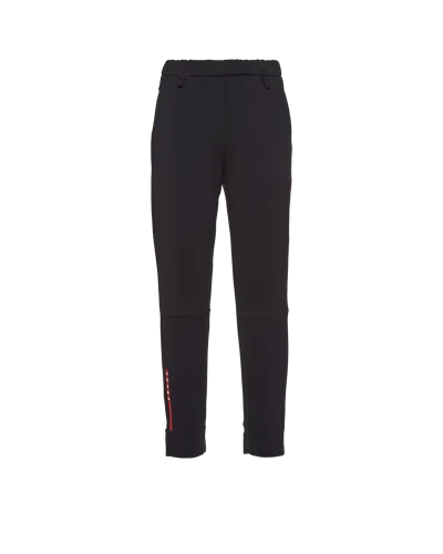 Prada Recycled Double Jersey Pants In Black