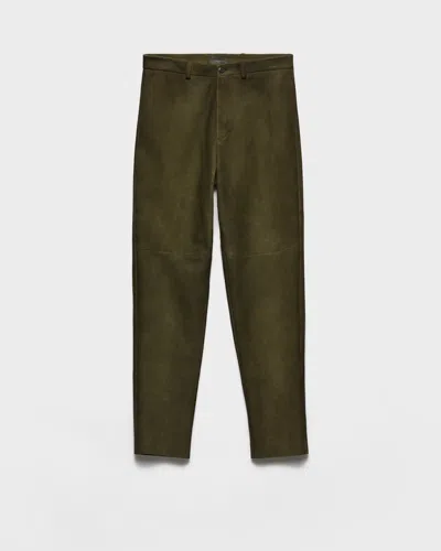 Prada Suede Pants In Green