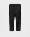 Prada Triangle-logo Wool Trousers In Black