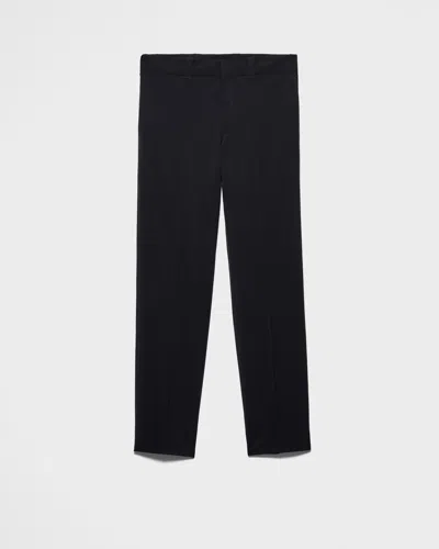 Prada Wool Blend Pants In Black