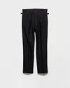 Prada Wool Blend Pinstriped Pants In Black