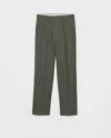 Prada Pinstriped Wool Blend Pants In Green