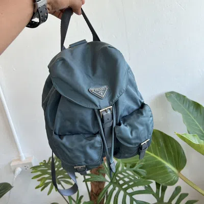 Pre-owned Prada Hot Item Authentic  Nylon Mini Backpack In Blue