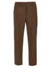 Prada Houndstooth Virgin Wool Trousers In Brown