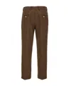Prada Houndstooth Trousers In Brown