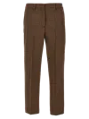 Prada Houndstooth Virgin Wool Trousers In Brown