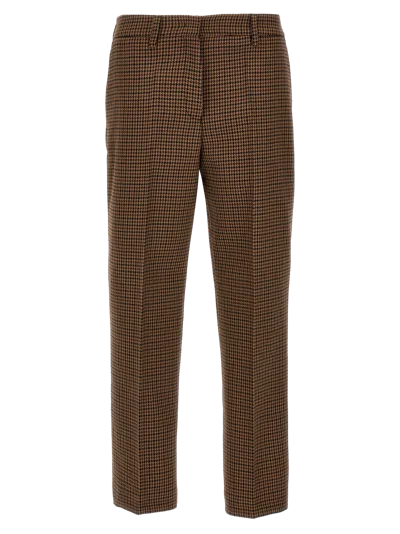 PRADA PRADA HOUNDSTOOTH VIRGIN WOOL TROUSERS