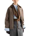 Prada Houndstooth Wool Blouson Jacket In Metallic