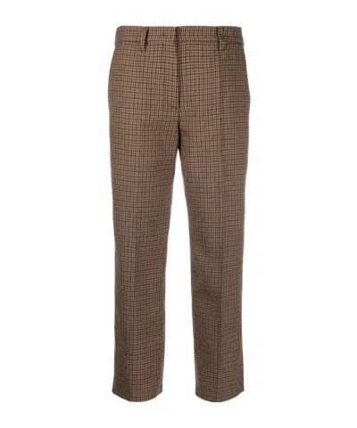 PRADA HOUNDSTOOTH WOOL TROUSERS