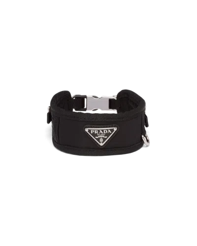 Prada Nylon Pet Collar In Black
