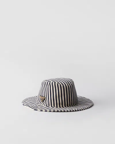 Prada Cotton Hat In Baltic Blue