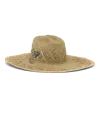 Prada Triangle-logo Woven-straw Hat In Natural/bright Blue