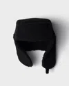 Prada Cloth Trapper Hat In Black