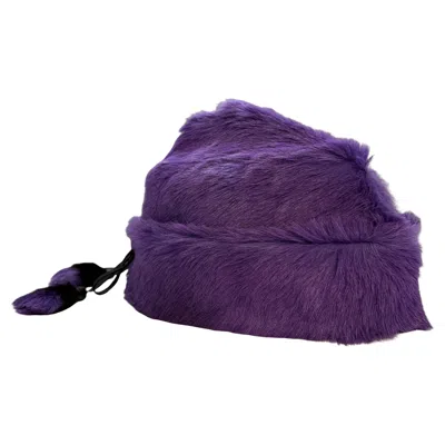 Pre-owned Prada Hyacinth Calf Cair Hat Size S In Purple