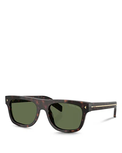 Prada Iconic Plaque Pillow Sunglasses, 55mm In Brown Tortoise
