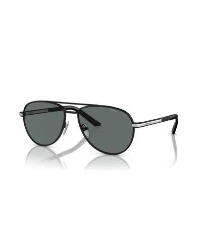 Prada Iconic Plaque Pilot Men's Sunglasses, Pr A54s In Matte Black