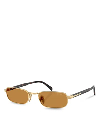 Prada Iconic Plaque Rectangle Sunglasses, 54mm In Brown